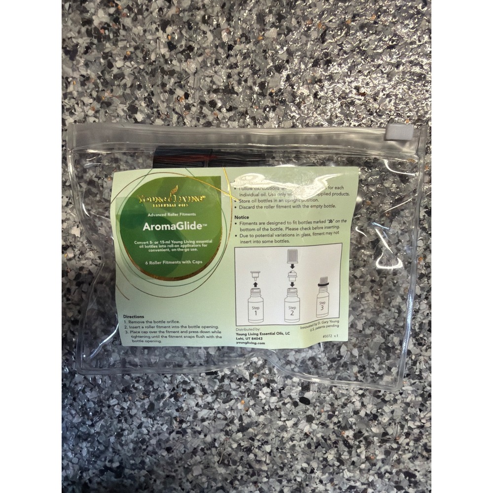 Young Living AromaGlide Advanced Roller Fitments 6 Pack 5ml 15ml Bottles 5072
